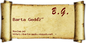 Barta Gedő névjegykártya
